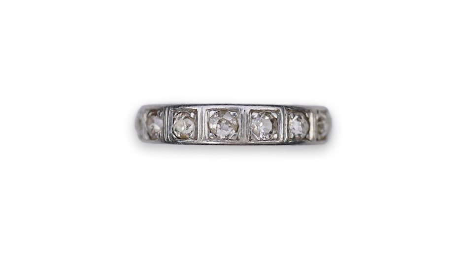 A diamond eternity ring